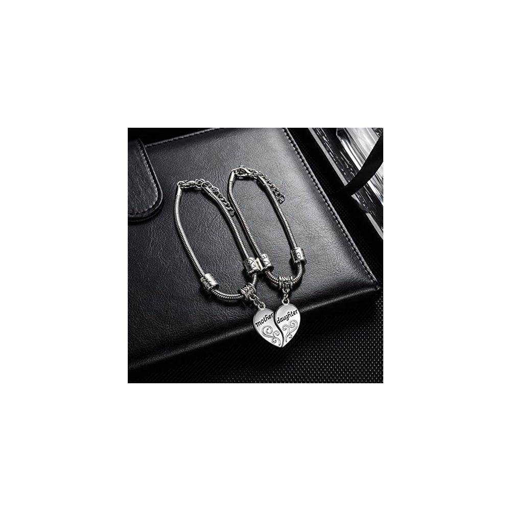 Pulseras Juego de pulseras dije de corazón para madre