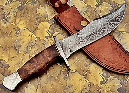 Cuchillo de caza hecho a mano de acero de Damasco 13.00