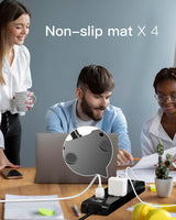 Addtam - Protector de sobretensiones con 10 salidas y 4 USB