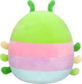 Peluche de Oruga verde de 14 pulgadas con rayas multicolor