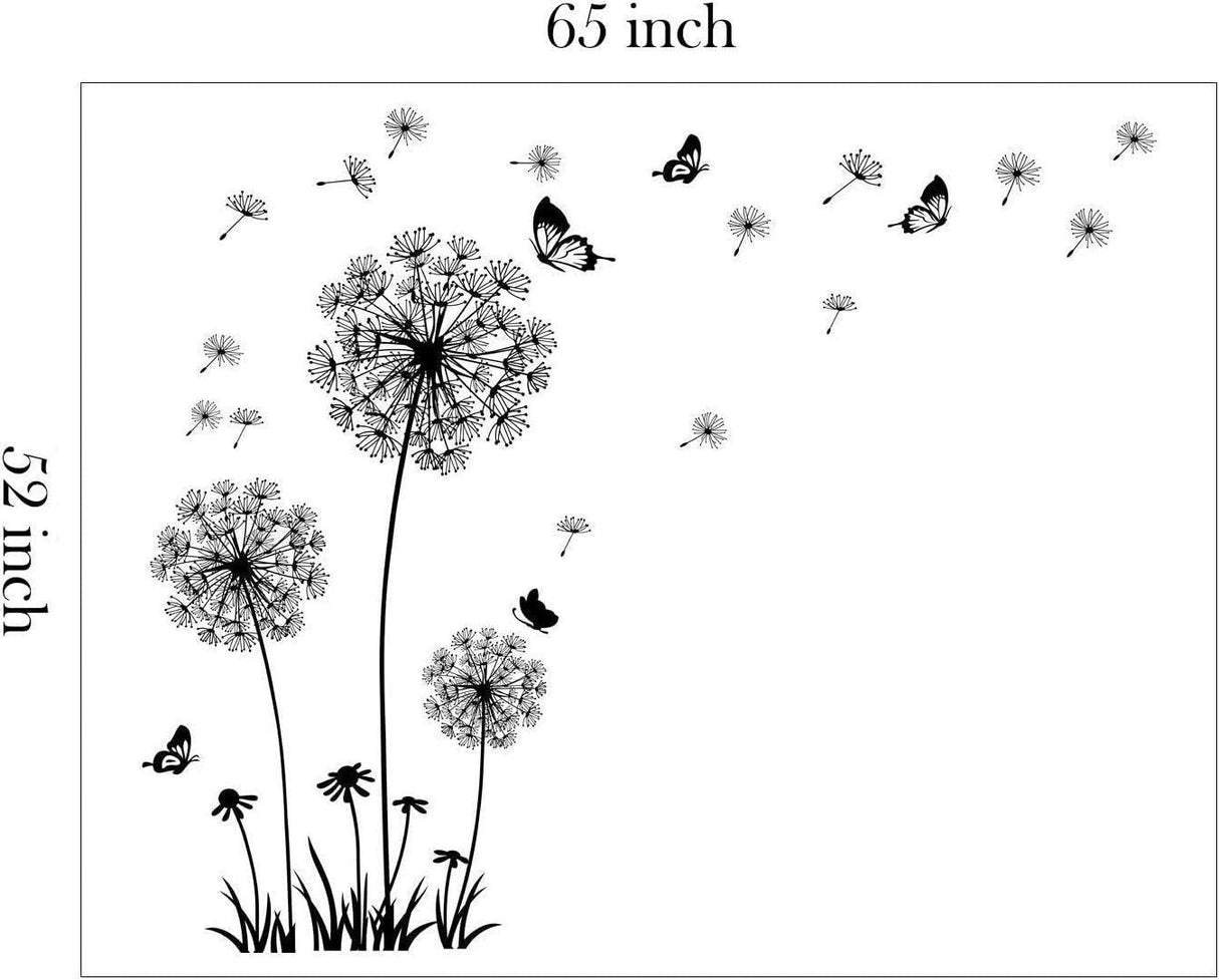 Pegatinas de Pared Diente de León Runtoo Flores y Mariposas