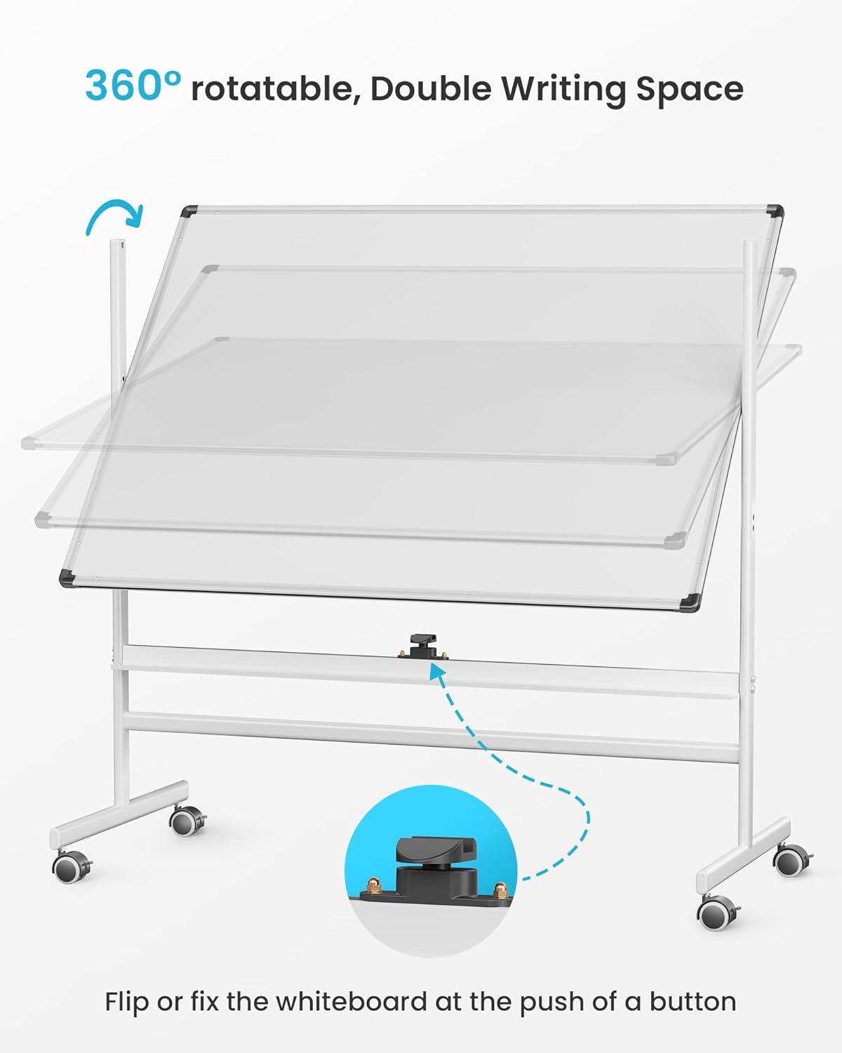 Tablero Blanco Doble Cara VUSIGN 36 x 48, Kit Portátil