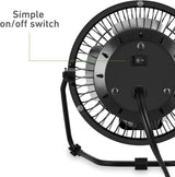 HOLMES Ventilador de Escritorio Mini 4 Alta Velocidad, 4 Aspas