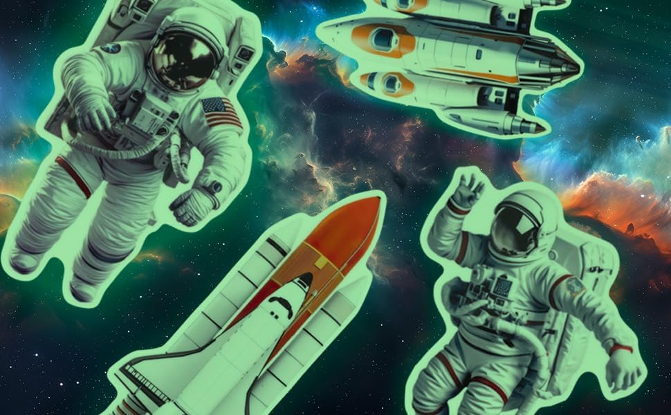Estrellas y Planetas Brillantes, Pegatinas Espaciales para Niños