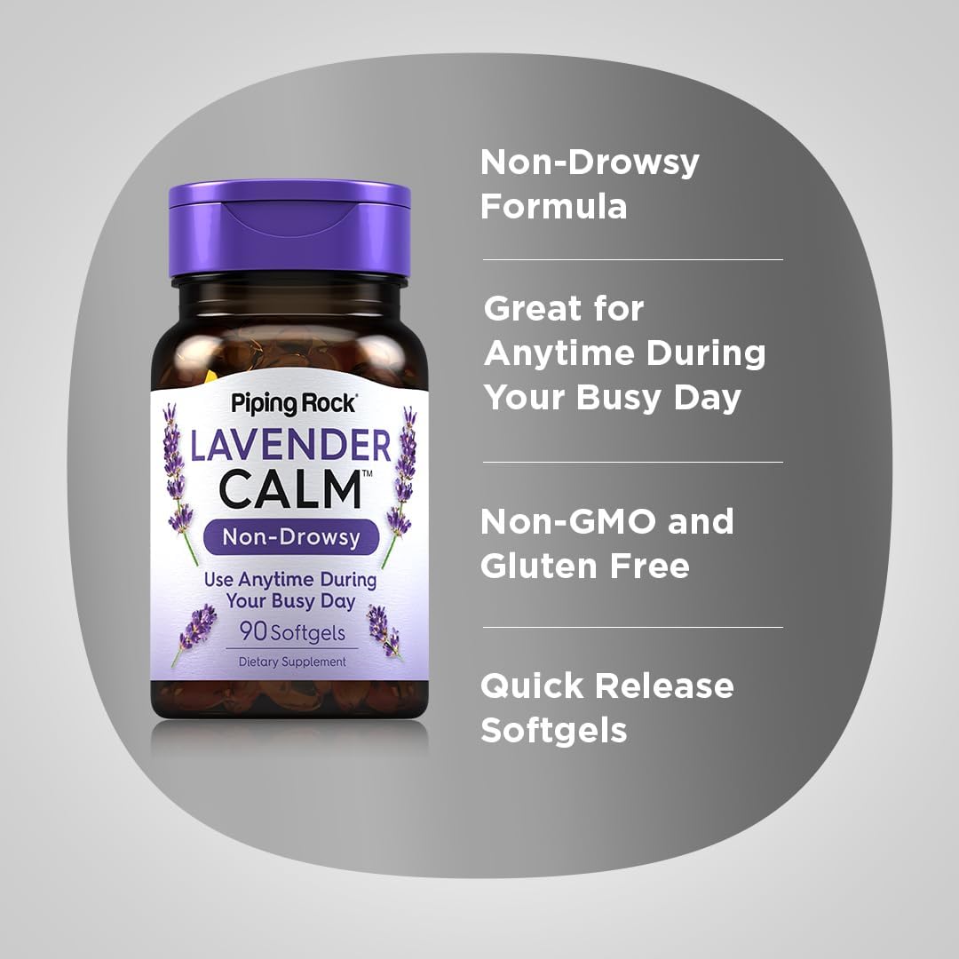 Píldoras Calmantes de Lavanda Piping Rock | 90 Softgels