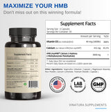 Suplemento HMB 3000mg y Vitamina D3 - 120 Cápsulas USA