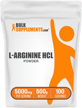 Suplemento L-Arginina HCl BulkSupplements, 5000mg, 500g