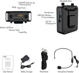 Amplificador de Voz Portátil 30W, Bluetooth, 2800mAh, Micrófono