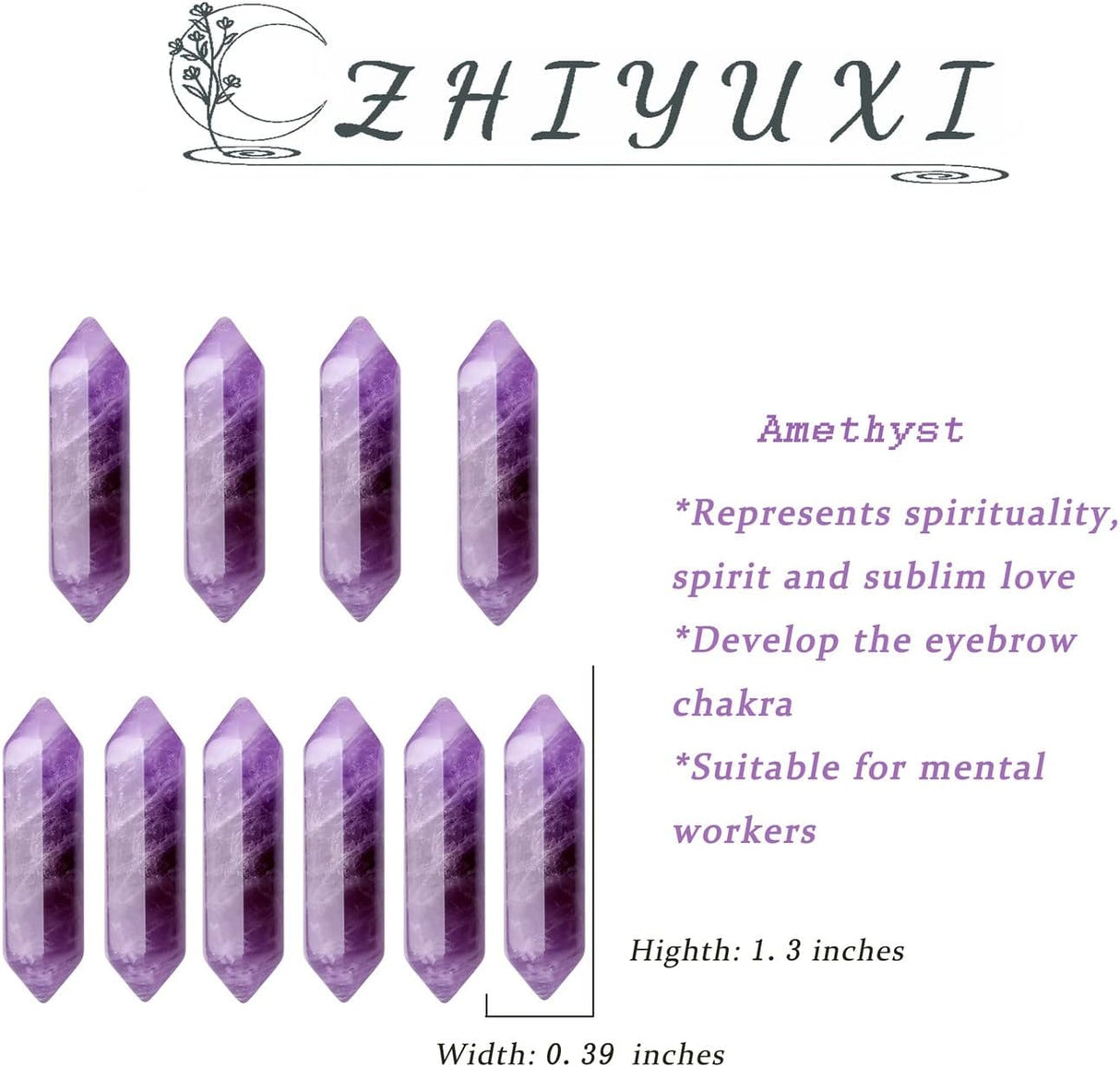 ZHIYUXI Piedras curativas y piedras de amatista, piedras