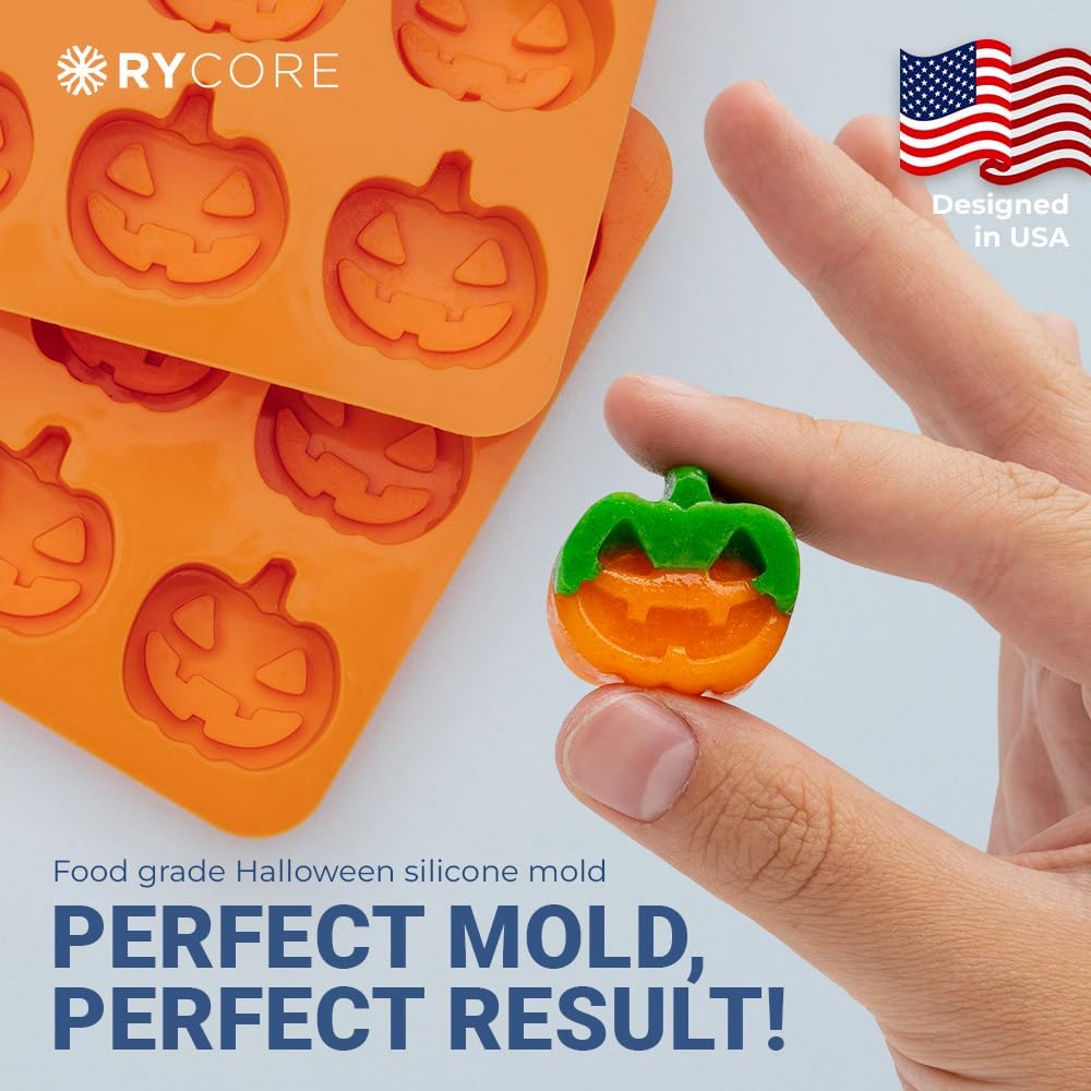 Moldes de Silicona para Halloween 2-Pack, 18 Calabazas, BPA Free
