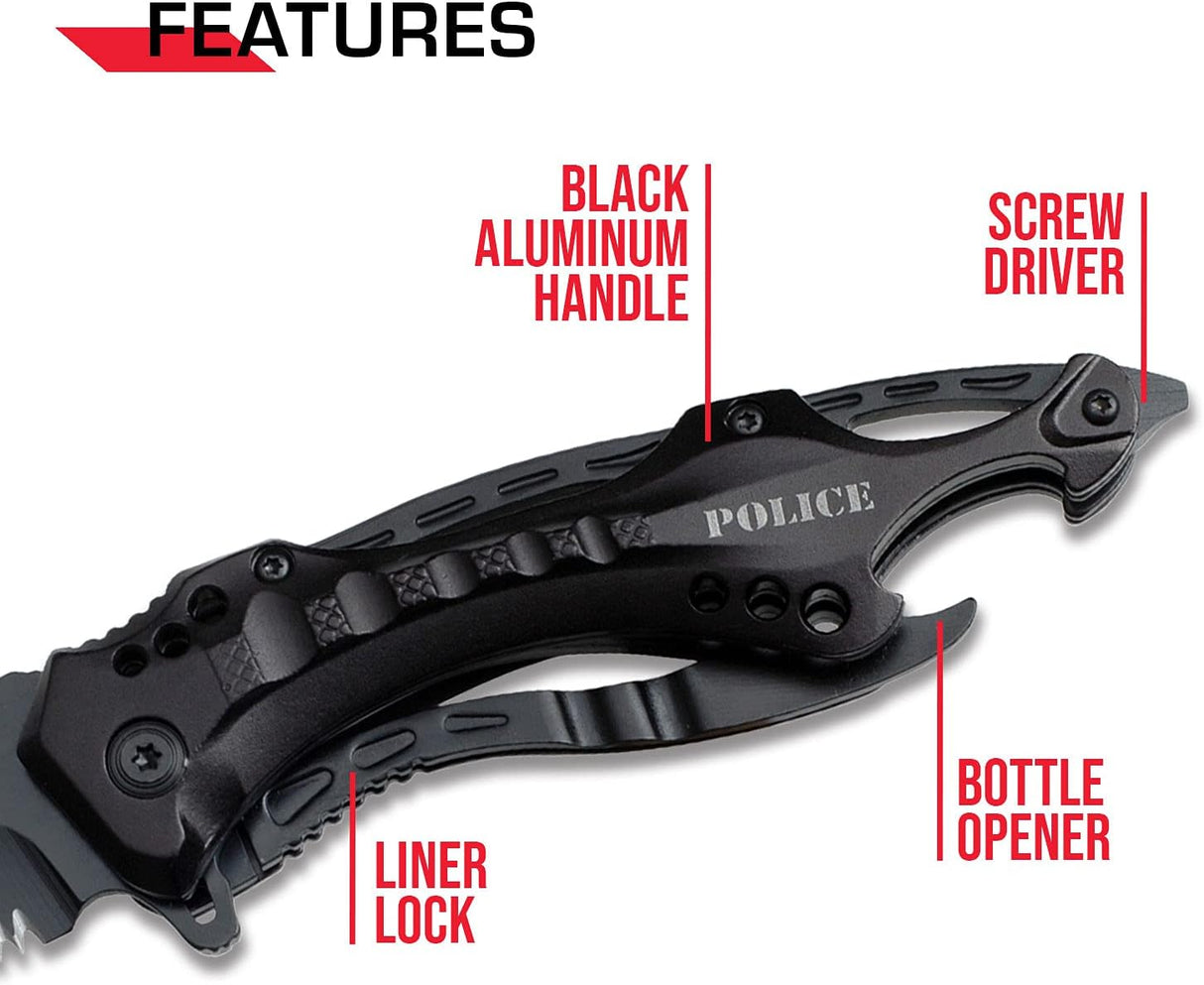 Cuchillo táctico EDC TF-705 con abrebotellas y punzón