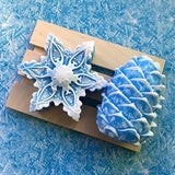 Moldes de silicona para jabón de copo de nieve 3D para hacer jabón, fondant, decoración de tartas, moldes de silicona hechos a mano