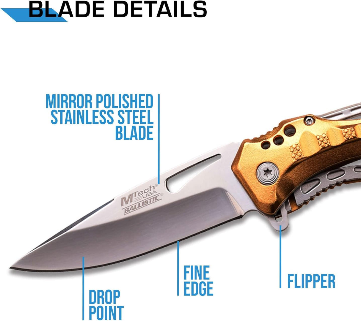 Cuchillo plegable táctico con asistencia de resorte MT-A705