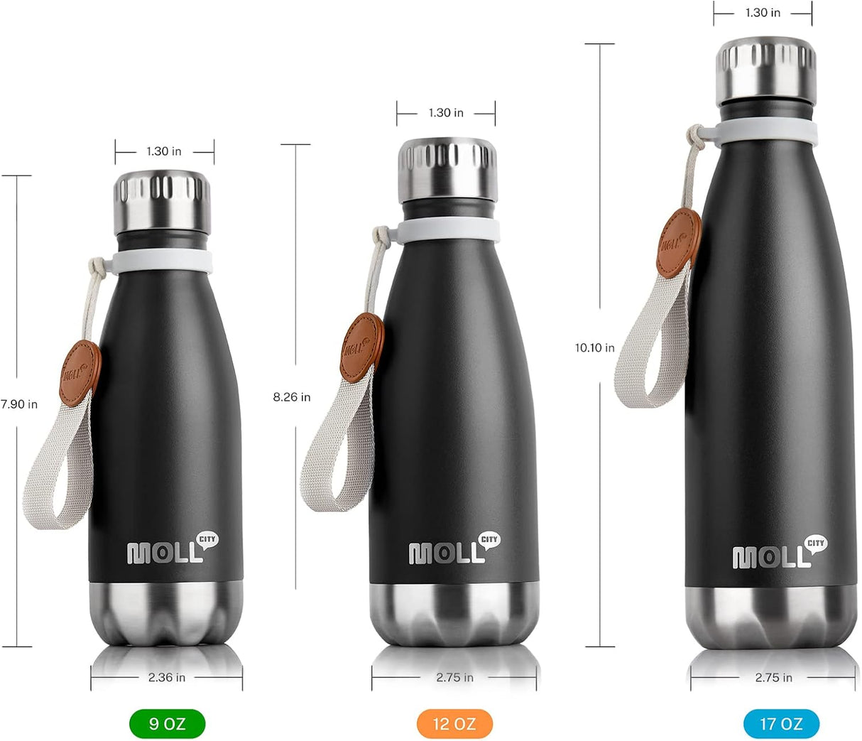 Botella de Agua Infantil 12 oz Acero Inoxidable Aislada