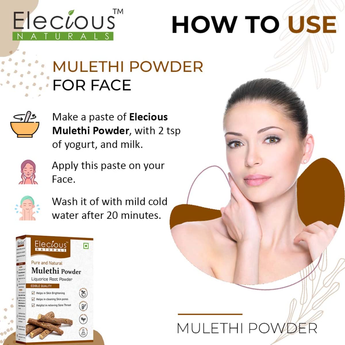 Polvo de Mulethi, Yashtimadhu, Cuidado Natural 200g