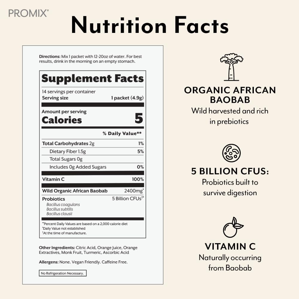 ProMix Nutrition Debloat Prebióticos y Probióticos 30 Servs