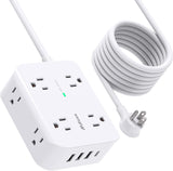 Regleta protectora contra sobretensiones, plano, 8 tomas