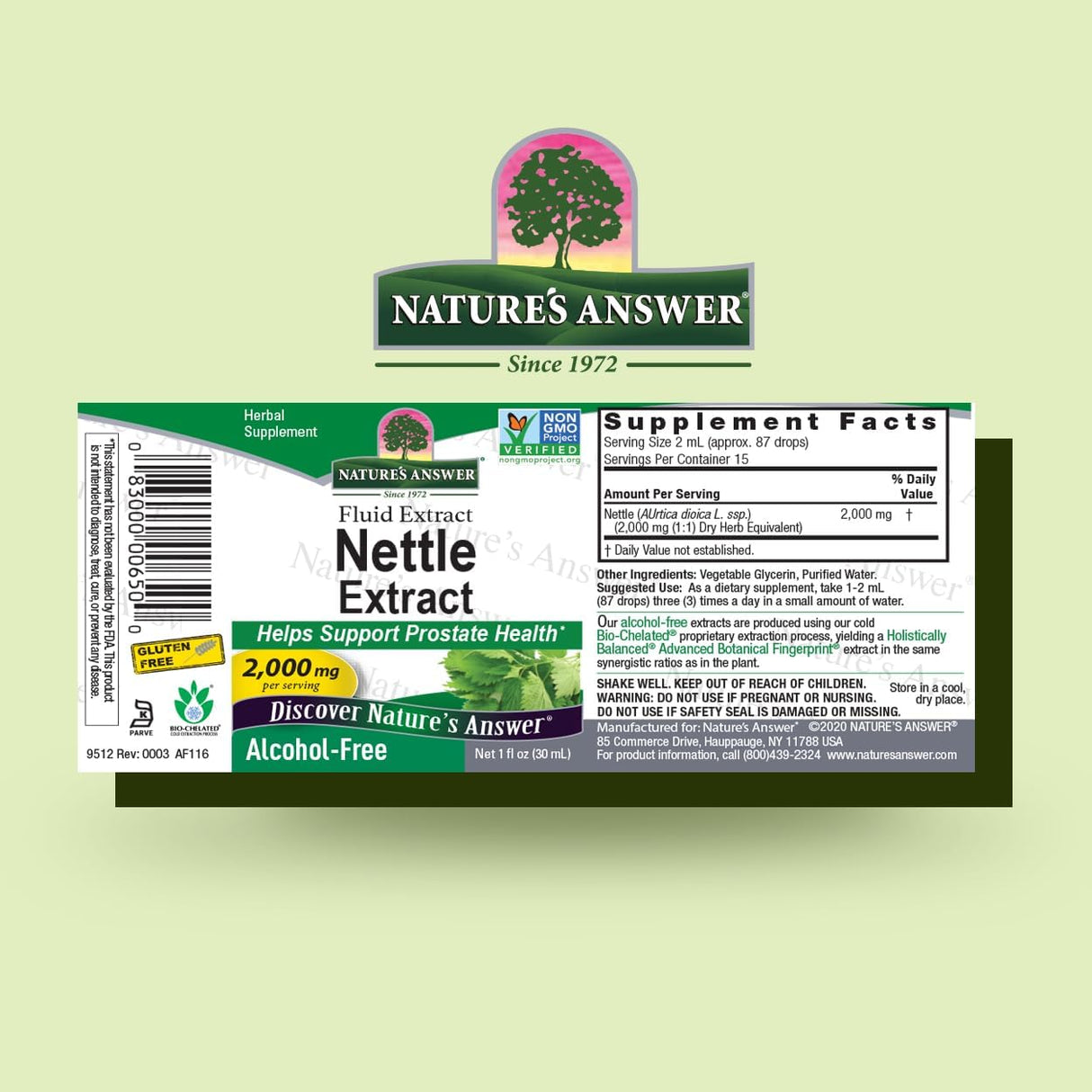 Extracto de Hoja de Ortiga | Nature's Answer | 1oz | 2 Pack