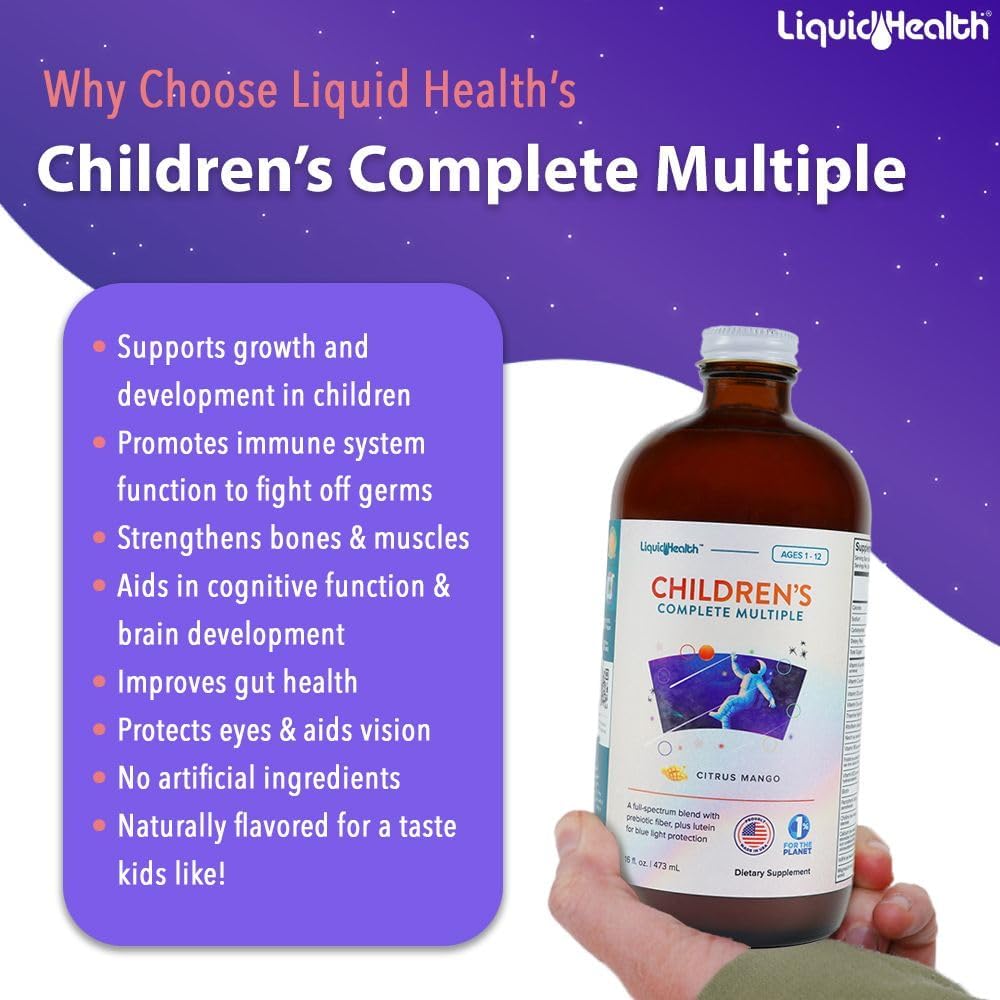 Multivitamínico líquido completo para niños fibra prebiótica