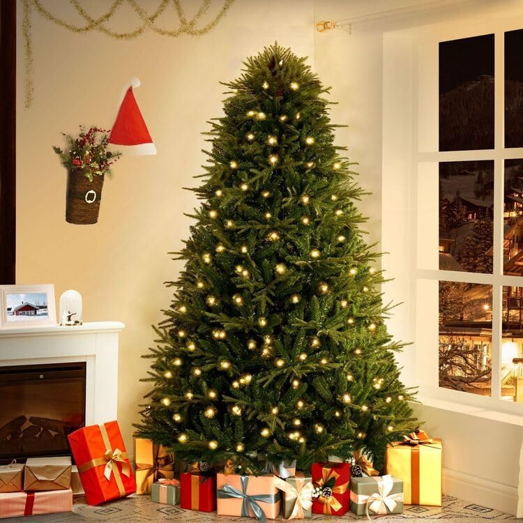 Árbol de Navidad 6.5ft Naomi Home, luces, 2041 ramas, preiluminado