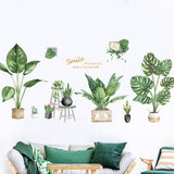 Stickers de Plantas Verdes para Paredes, Decoración Tropical