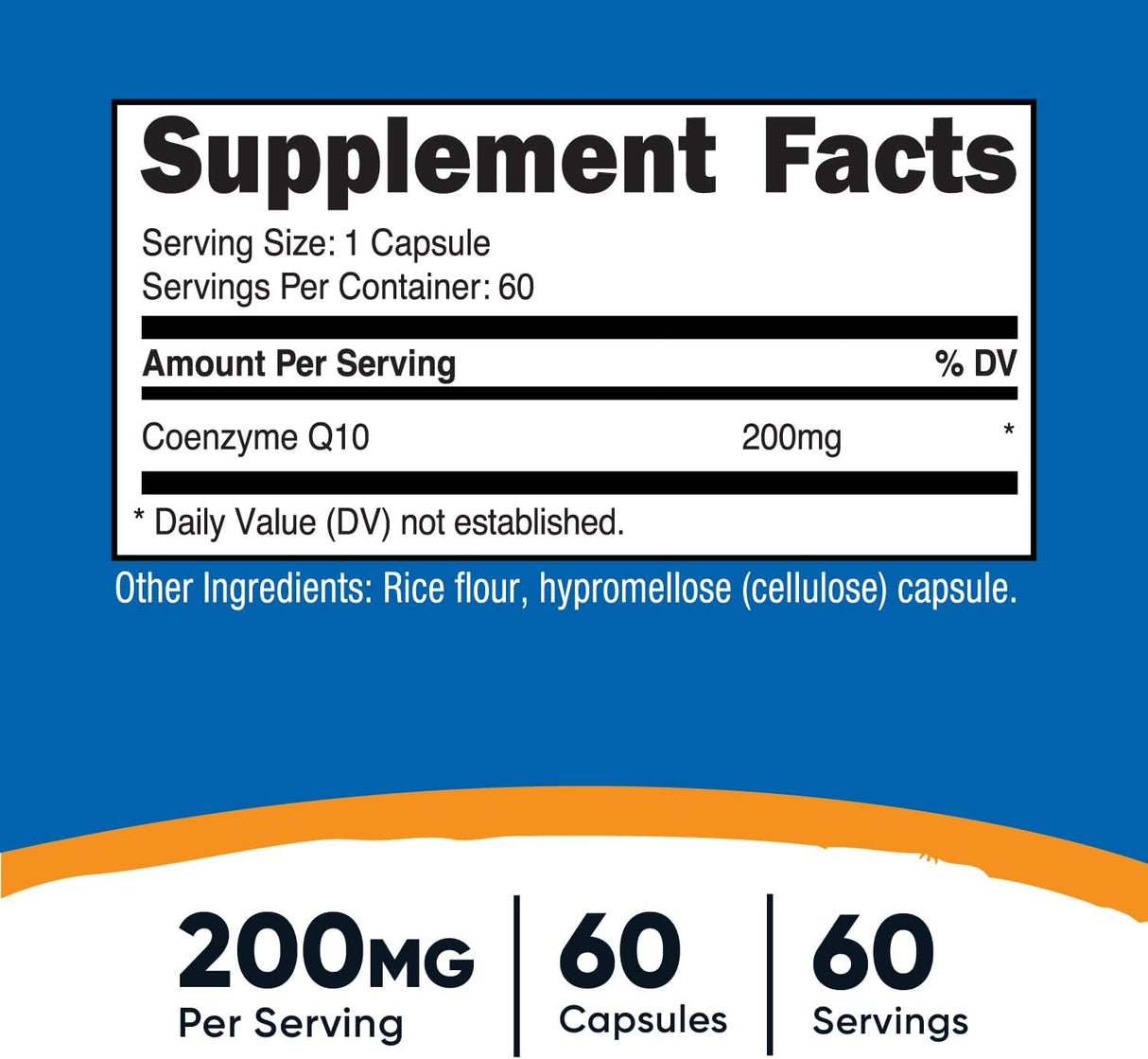 Nutricost CoQ10 200mg, 60 Cápsulas Vegetarianas, Alta Absorción