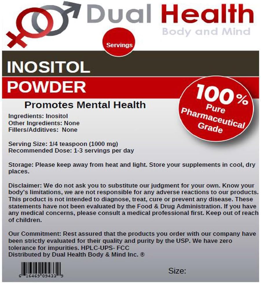 Polvo de Inositol Dual Health Body & Mind 8 oz Antioxidantes 1000mg