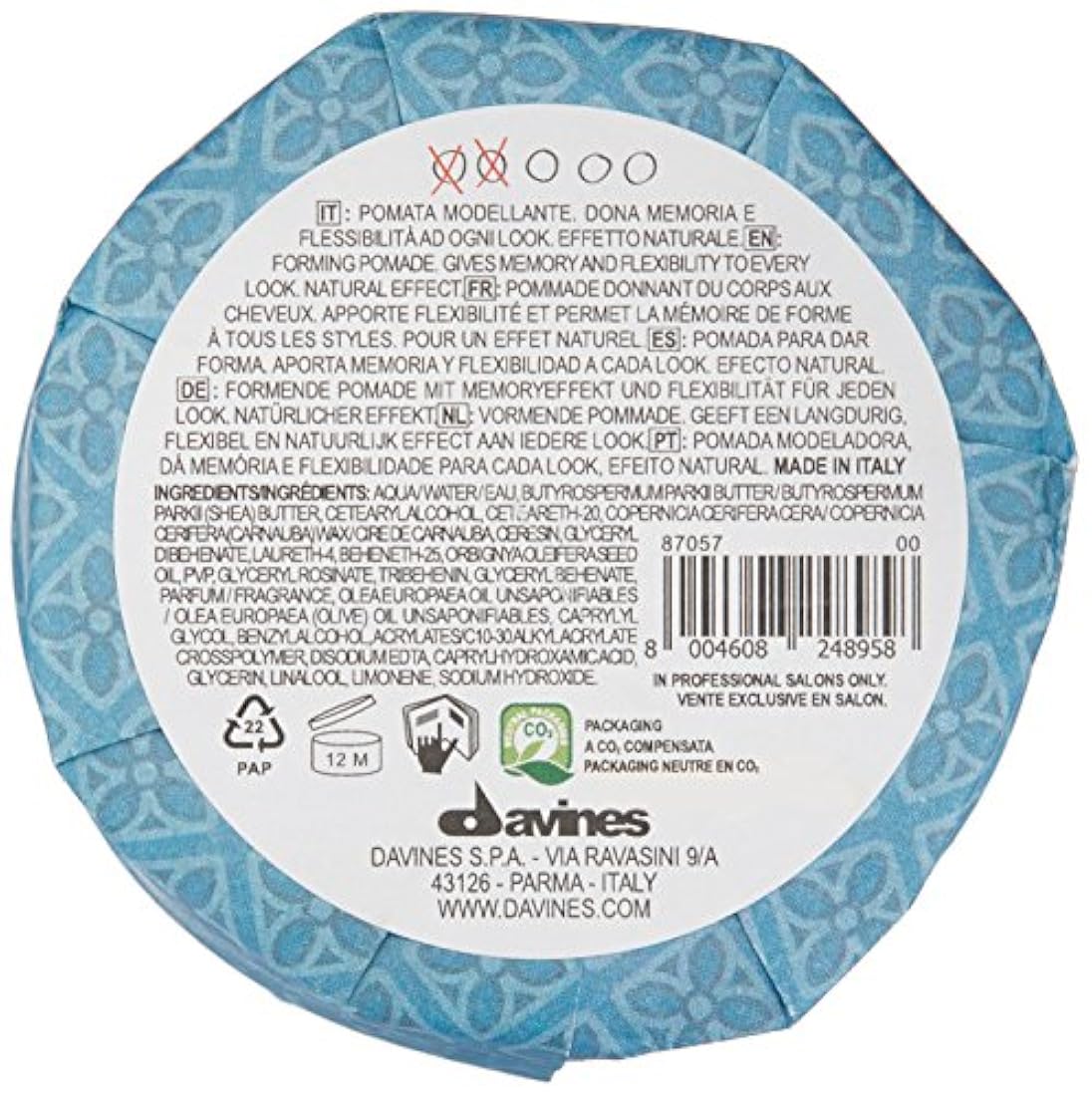 Davines Este es un Pomade de Formación, 2,7 fl.