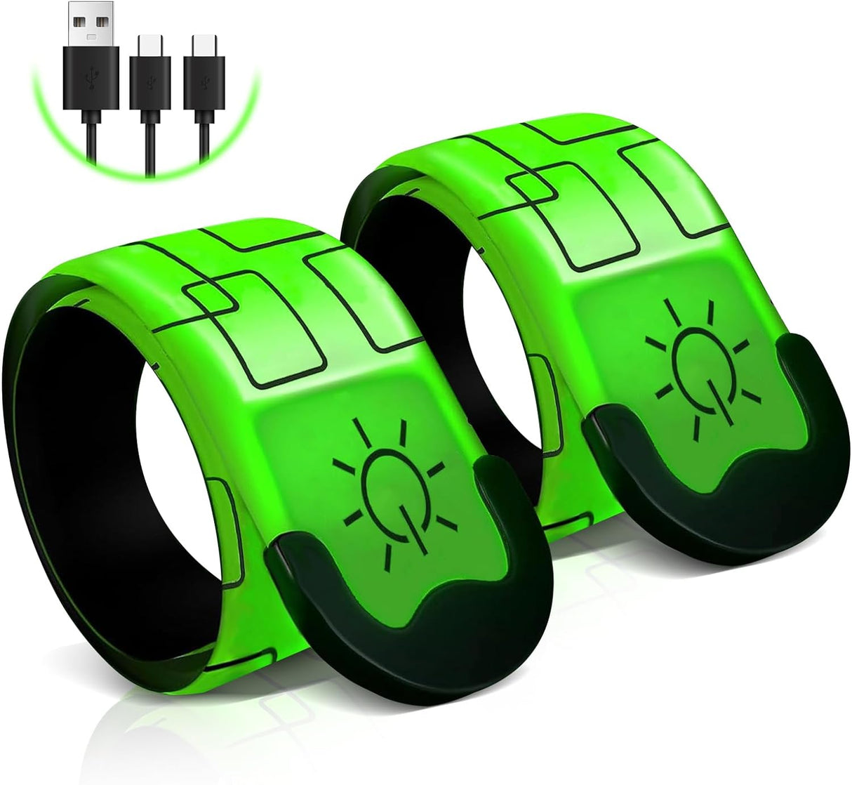 Brazaletes LED Recargables para Correr 2024 Ajustables