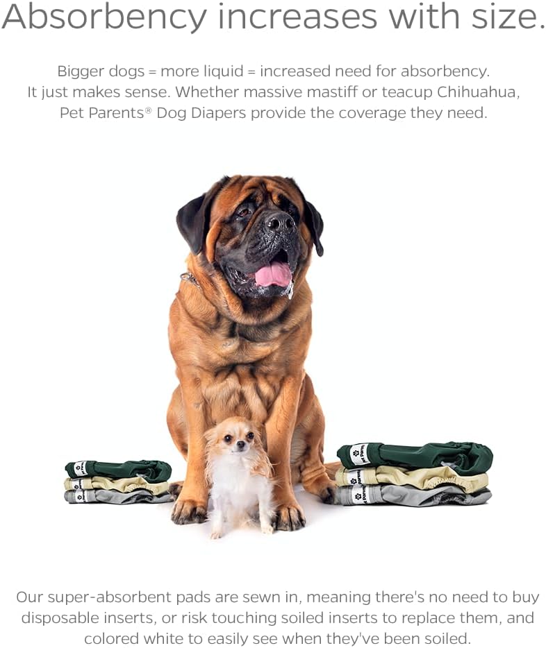 Pet Parents Pañales y extensores lavables  perros medianos