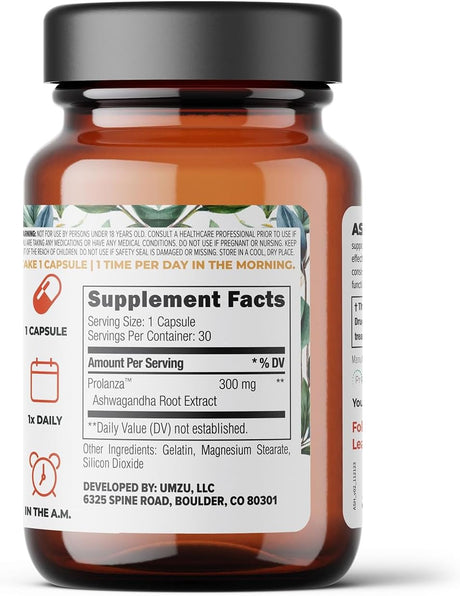 Suplemento de Ashwagandha UMZU | Sueño, Estrés, Cognición 30 Caps