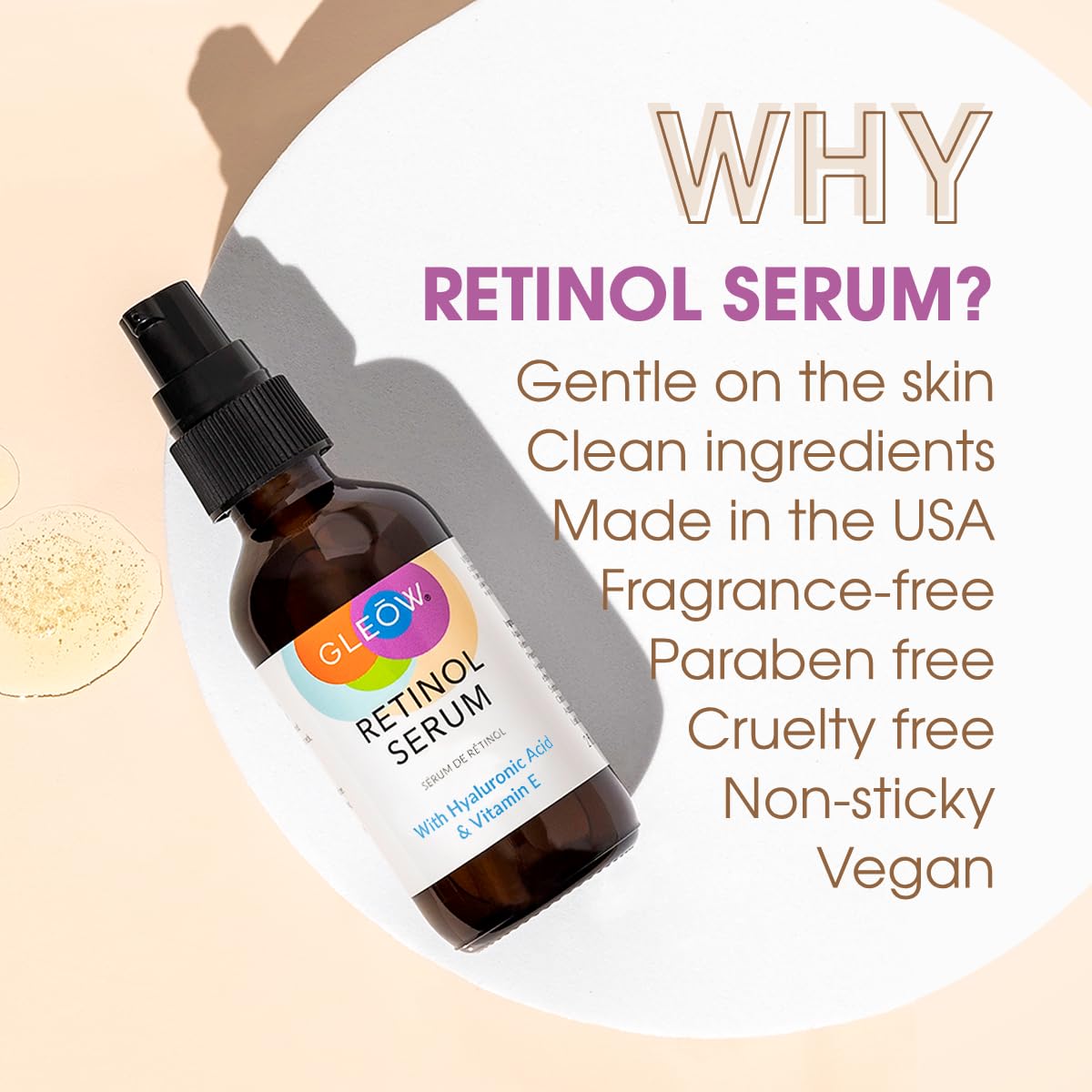 Suero Facial de Retinol y Ácido Hialurónico Hidratante Nocturno