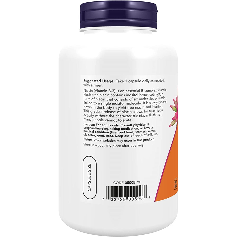 Suplementos de niacina (vitamina B-3) 500 mg 180 cápsulas