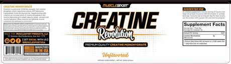 Musclesport Creatina Monohidrato - Energía, Fuerza, Resistencia 300g