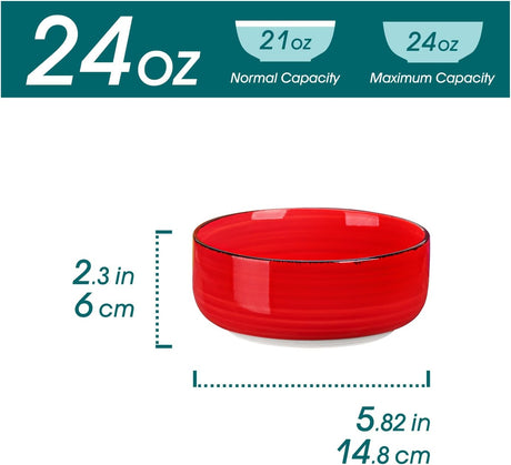 Conjunto de 6 tazones de cerámica vancasso, 24 oz, modelo Bonita