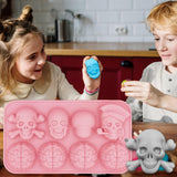Molde de Silicona Halloween, 2 Cavidades, Calaveras y Cerebros