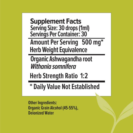 Extracto Orgánico de Ashwagandha, Banyan Botanicals, 1 fl oz