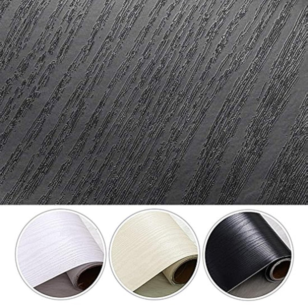 Papel pintado autoadhesivo a prueba de agua negro(24x 196)