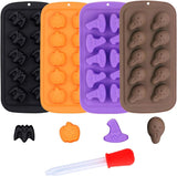 Moldes de Silicona Halloween, 4 Piezas, para Chocolates y Jugo