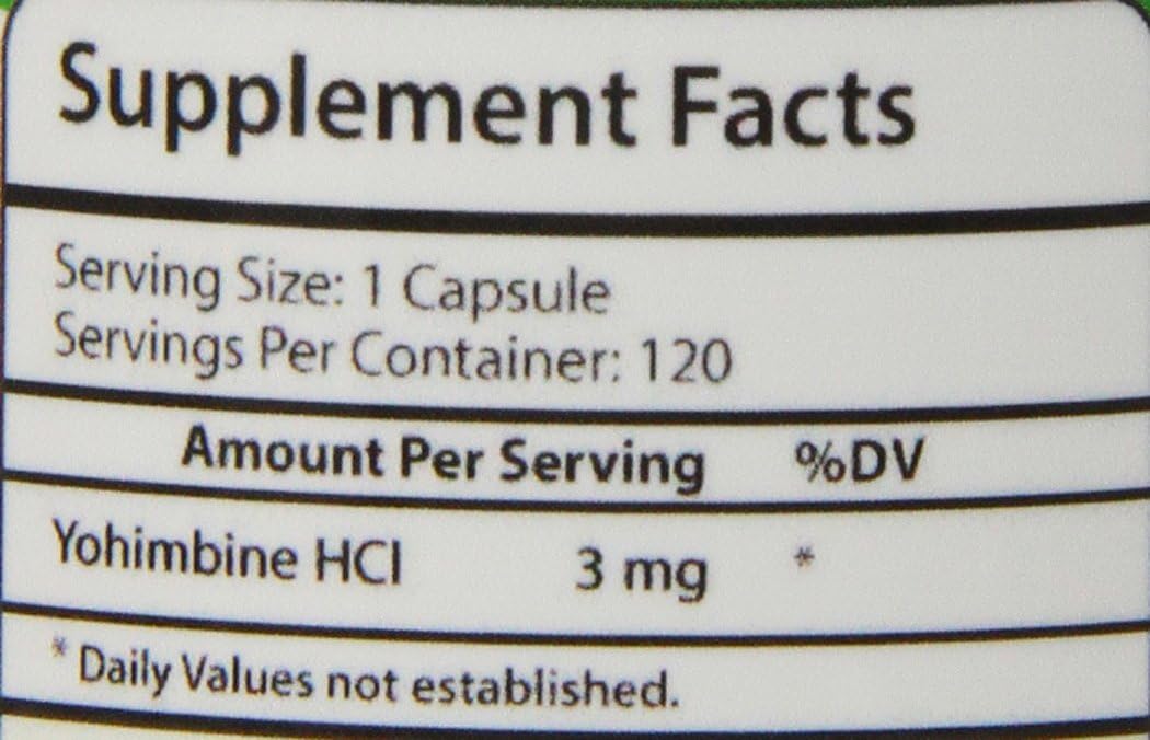 Suplementos Biotech yohimbine HCl dietético 120 unidades
