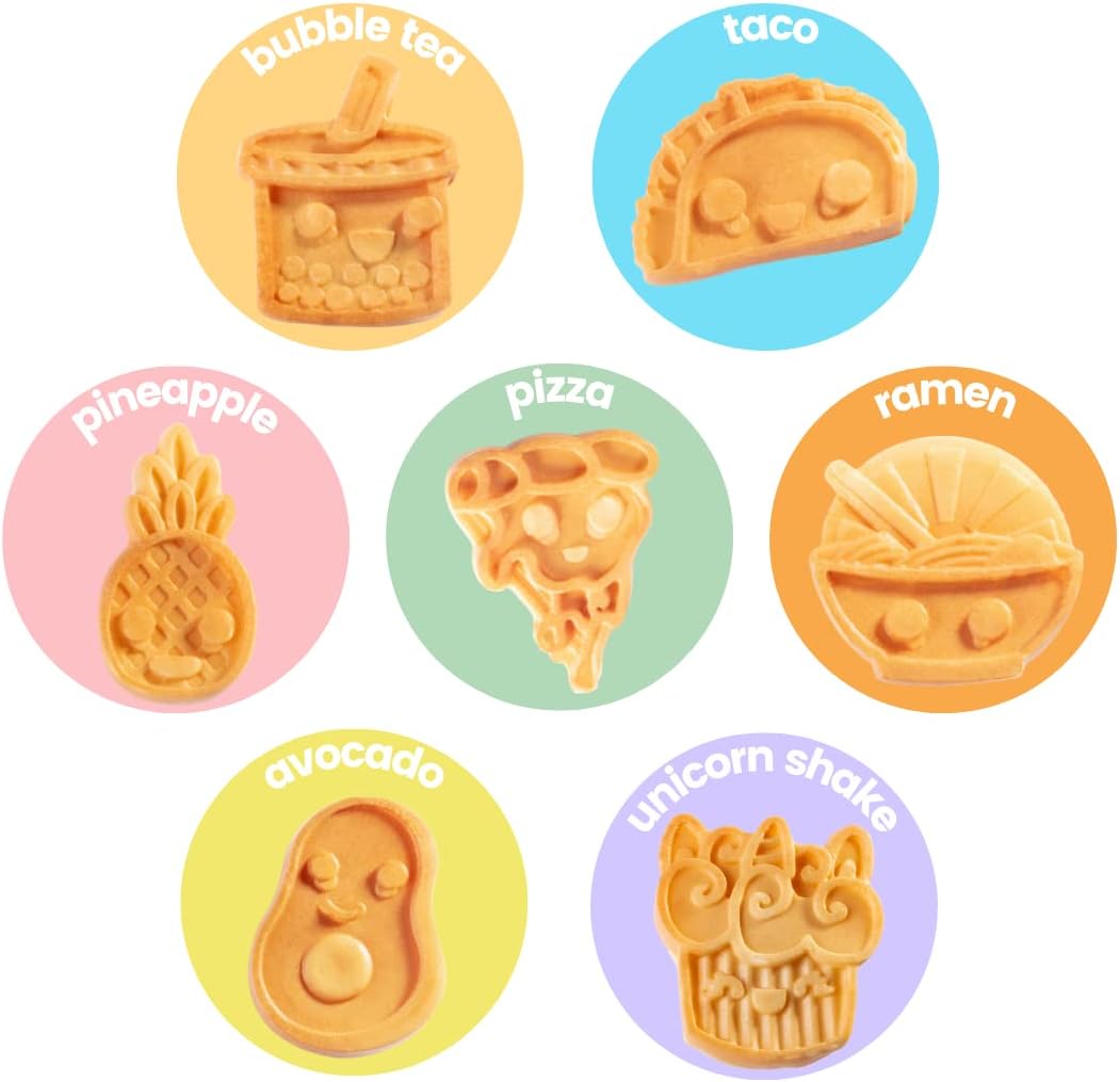 Mini Waffle Maker Fun Food Friends - Diseño Kawaii 7 Estilos
