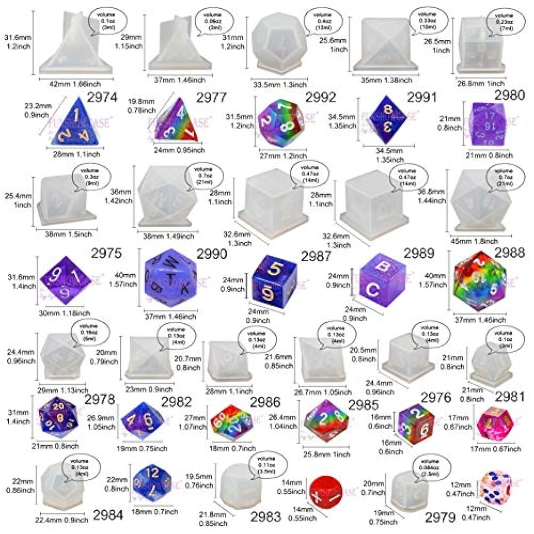 Juego de moldes de resina