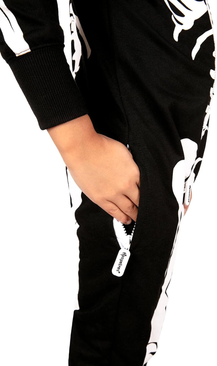 disfraz de esqueleto Tipsy Elves, unisex, jumpsuit para niños