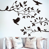 BIBITIME Vinilo adhesivo de pared de pájaro de árbol