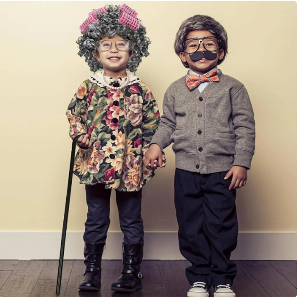Disfraz de Vieja para Niñas, 11 Piezas, Accesorios Cosplay S
