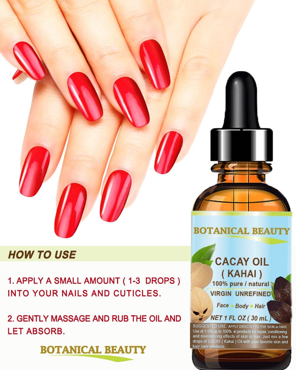 Aceite de Cacay Natural Antiarrugas con Retinol y Vitamina E