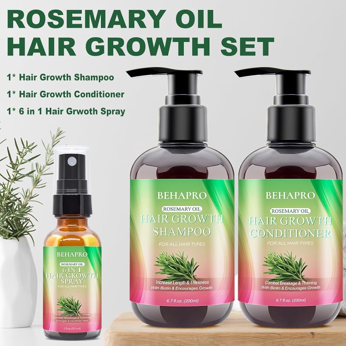 Shampoo y acondicionador para el crecimiento del cabello