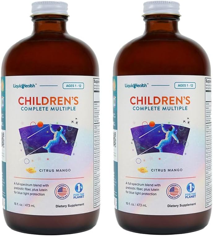 Multivitamínico líquido completo para niños fibra prebiótica