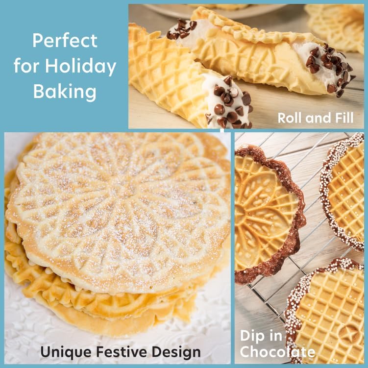 Máquina de Pizzelle - Prensa Eléctrica - Doble 5 - Fácil uso