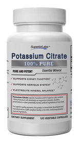 Suplemento de citrato de potasio Dosis de 100 mg 120 cápsulas